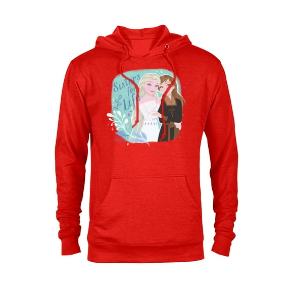 Disney Frozen Elsa and Anna Sisters for Life - Pullover Hoodie for Adults - Customized-Red Heather