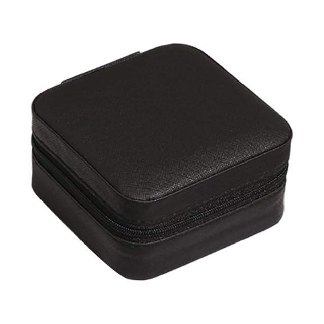 Joyero organizador de joyas, contenedor pequeño de exhibición, caja de almacenamiento de joyas para collar, pendiente y colgante negro
