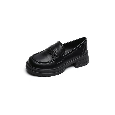 

Ritualay Ladies Shoe Slip On Casual Shoes Comfort Loafers Anti-Slip British Loafer Walking Outdoor Classic Black 7.5