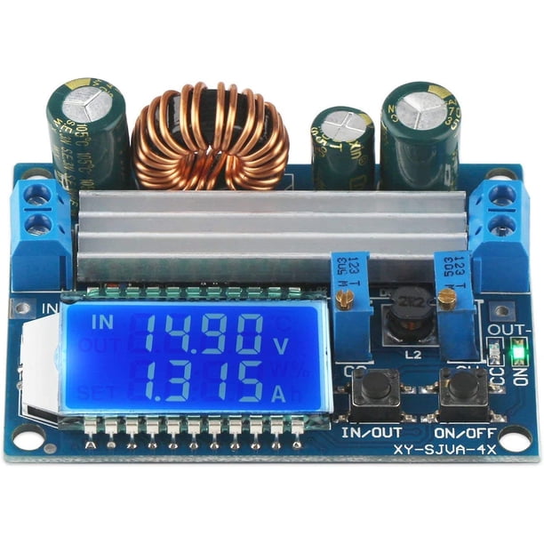 Display Buck Boost Converter, suscriptor Board DC 5.5-30V 12v a DC 0.5-30V 5v 24v Corriente constante Voltaje ajustable Regulador de voltaje reductor 3A 35W Módulo de fuente de alimentación TUNC Sencillez