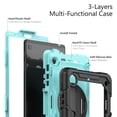 thumbnail image 4 of Case for Samsung Galaxy Tab A7 Lite 2021 8.7 inch with Screen Protector, 360 Degree Rotating Kickstand Hand Strap Heavy Duty Shockproof Cover with Shoulder Strap, Sky Blue PC, 4 of 7