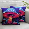 thumbnail image 3 of JEUXUS  Throw Pillow Covers Sacred Magic Mushroom Purple Square Pillowcase for Home Decor Sofa Car Bedroom Pillow case, 3 of 5