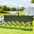 thumbnail image 2 of Outsunny Chaise de Camping Pliante 6 Places avec Porte-Gobelet pour le Camping, Vert Foncé, 2 of 10