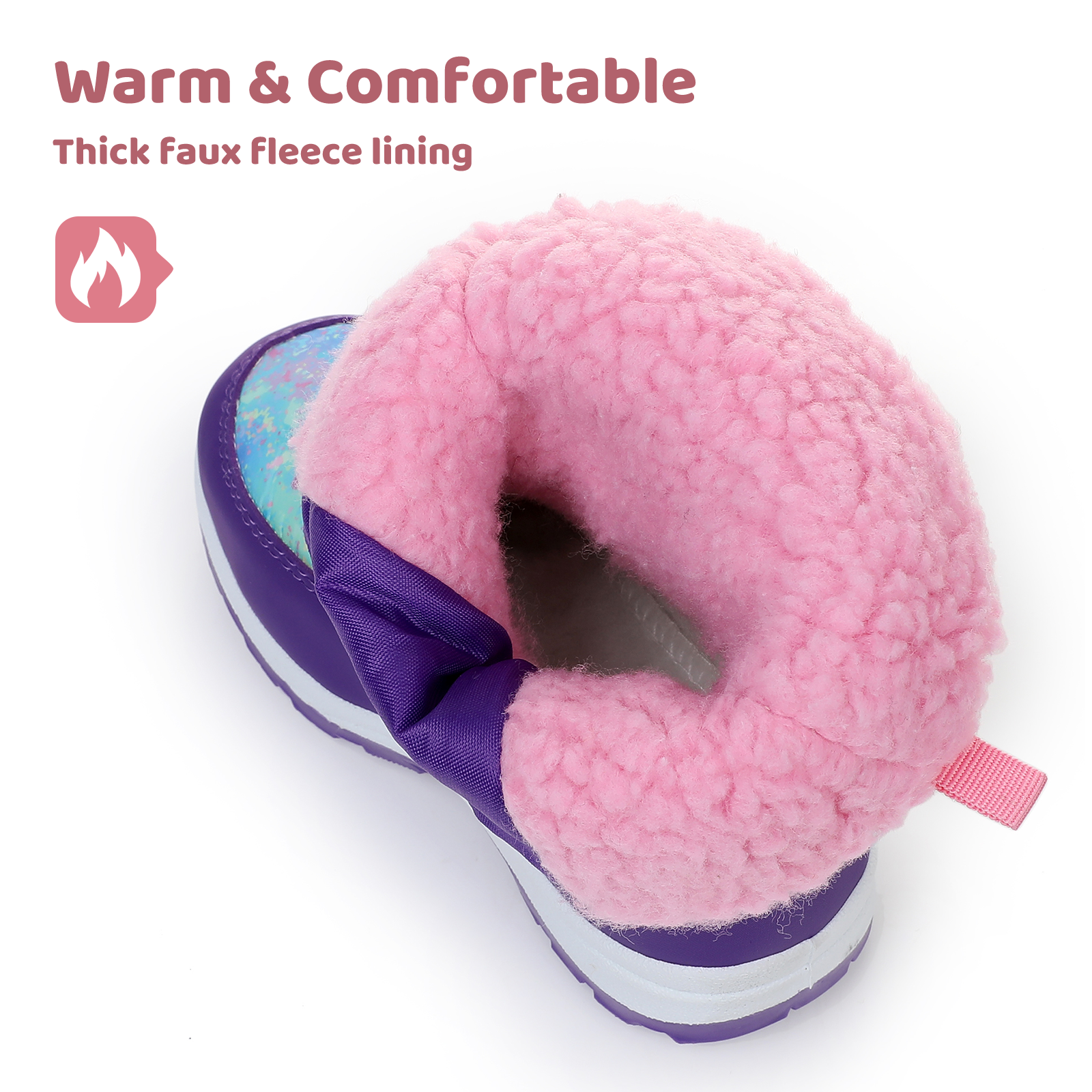 Apakowa Kids' Snow Boots with Side Zipper photo 4