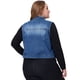 thumbnail image 4 of Women's Plus Size Trucker Vest Zipper Front Sleeveless Denim Vests Navy Blue 3X, 4 of 7