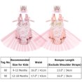 thumbnail image 7 of FYMNSI Newborn Infant Baby Girl Lace Romper 1st Birthday Cake Smash Outfit Princess Tutu Tulle Dress Bodysuit Flower Crown Headband 2pcs Set 12-18 Months Peach Pink, 7 of 7
