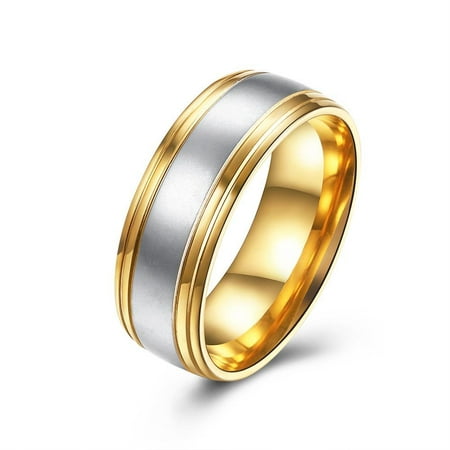 Thick Cut Goldtone Stainless Steel Unisex Duo-Toned Band (Best Way To Cut Thick Steel)