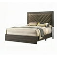 thumbnail image 4 of Queen Size Bed Bedroom Set - Upholstered Headboard, Rubberwood, Gray Rustic Finish, 4 of 9