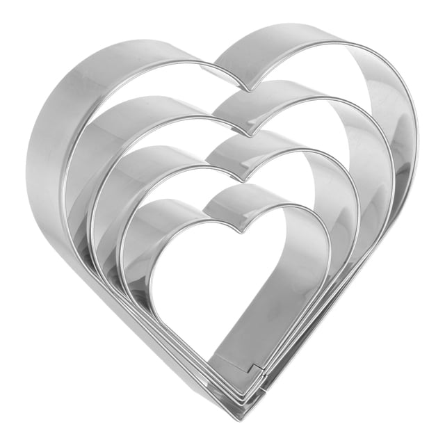 Uxcell Heart Cookie Cutter Set Assorted Sizes Stainless Steel Valentine's Day Biscuit Baking Pastry Candy Cookie Cutters