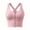 Pink, variant on Women's Yoga Sports Longline Bra Front Zip-Up Wide Straps Workout Bra Supportive Cross Back Running Underwear S-3XL