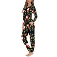 thumbnail image 3 of Renewold Comfy Pajamas for Women Size 4XL 2 Pieces Merry Christmas Pullover Tops with Jogger Sweatpants Santa Claus Snowflake Lounge Set Athletic Clothing, 3 of 5