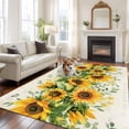 thumbnail image 3 of Area Rug 72×108in, Farmhouse Yellow Sunflower Floral Floor Carpet Living Room Rug, Vintage Blossom Flowers Non-Slip Welcome Mat Indoor Rugs for Bedroom Dining Room, 3 of 9