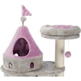 thumbnail image 6 of TRIXIE My Kitty Castle Plush 35.5" Cat Tree, Sisal Scratching Posts, Rustling Fabric, Gray, 6 of 8