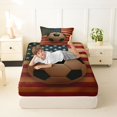 thumbnail image 4 of Manfei Vintage Soccer Twin Sheets,American Flag Bedding,3-Piece,1 Fitted Sheet and 1 Pillowcase, 4 of 6