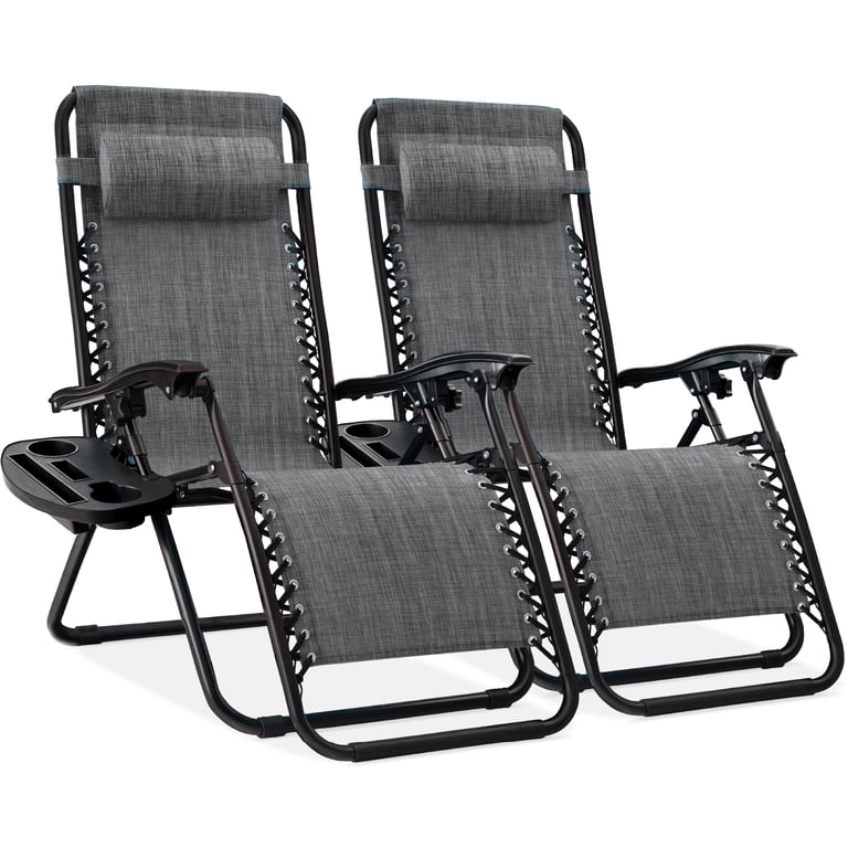 Best Choice Products Zero Gravity Lounge Chairs, Set of 2 with Cup Holder Tray photo 1