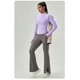 thumbnail image 4 of Women Tight Yoga Zipper Jacket Sports Long Sleeve Quick Dry Running Fitness Tops, 4 of 4