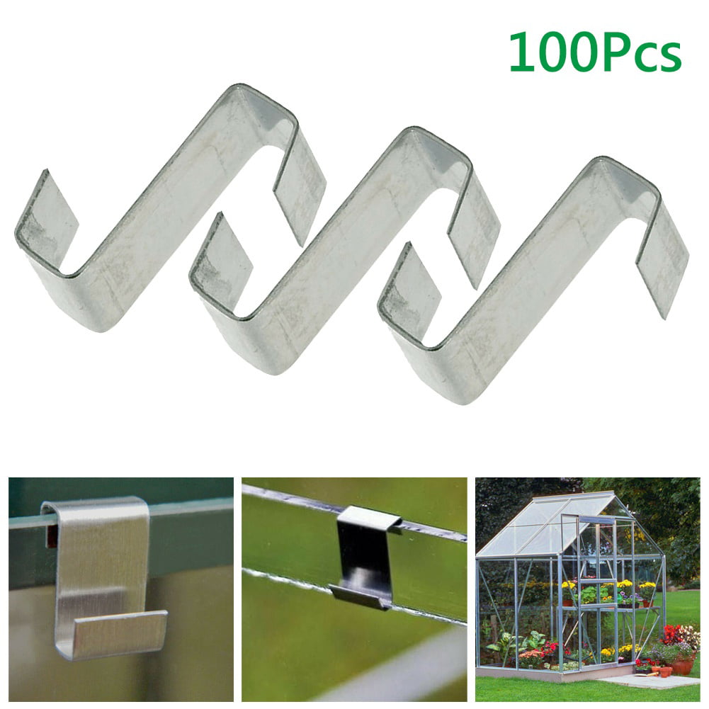 Stainless Steel Greenhouse Glass Z Overlap Glazing Repair Fixing Clips x 100 