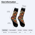 thumbnail image 4 of Unisex Trendy Socks (2 Pairs) - Vibrant Floral & Geometric Patterns in Black Blue Orange Red & Gold - Perfect for All Seasons, 4 of 5