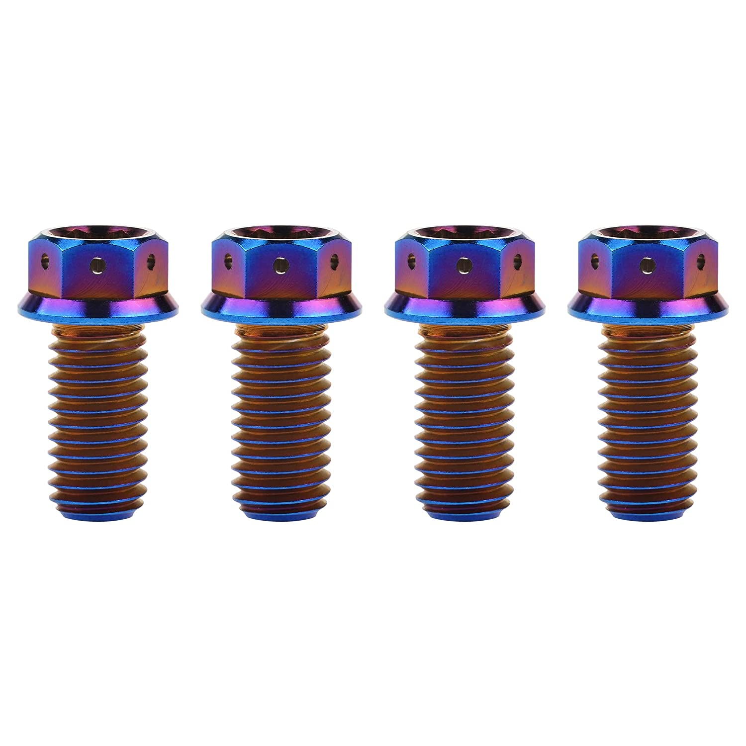 Wanyifa Titanium M7x40mm Allen Socket Head Bolts - Black, 1.0mm Pitch, Grade 5 Titanium Alloy, Pack Of 2