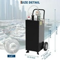 thumbnail image 3 of Royalbelle Panier à Carburant de 35 Gallons avec Roues et Pompe de Transfert Manuelle, Réservoir d'Essence Portable avec Pompe à Siphon Manuel Rotative Réversible, avec 2 Roues Roulantes en Caoutchouc Plein Sans Plat, Plus, Noir, 3 of 7