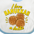 thumbnail image 4 of Inktastic I Love Hanukkah a Latke Boys or Girls Baby Bib, 4 of 4