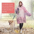 thumbnail image 4 of Wearable Oversized Blanket,Pink Floral and Petal Pattern Wearable Blanket Hoodie for Adults,Cozy Hooded Blankets with Super Pockets,Super Warm Fuzzy Pullover for Women & Men, 4 of 6