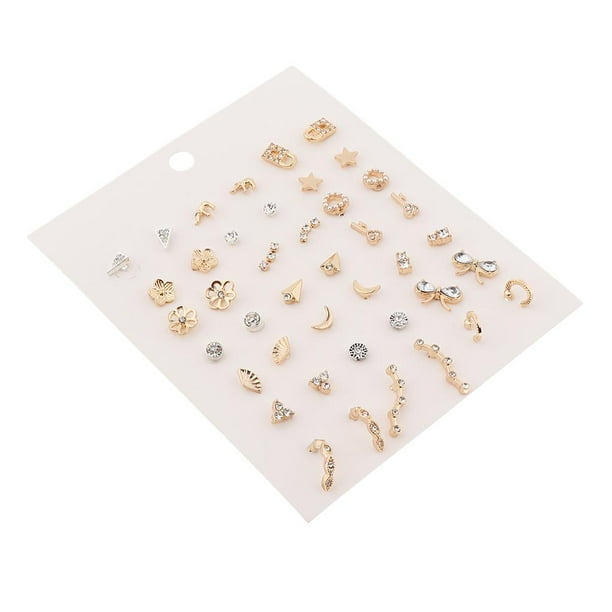 21 Pares de Pendientes Colgantes para Mujer, Conjunto de Aleación de de Imitación de Cristal Artificial, Adornos de Joyería para