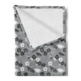 thumbnail image 2 of Grey and White Soft Flannel Fleece Throw Blanket, Bird Silhouettes Among Blooming Flowers and Leaves, Cozy Plush for Indoor and Outdoor Use, 50" x 60", Charcoal Grey White, by Ambesonne, 2 of 5