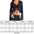 thumbnail image 3 of Camisetas Sin Mangas De Malla Camiseta informal con volantes, cuello en V profundo, manga larga, ropa de club (negro L) Cgtredaw Para estrenar, 3 of 5