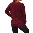 thumbnail image 4 of OutfitShow Womens Long Sleeve Sweatshirt Casual Fall V Neck Pullover Tops with Pockets,Sizes S-3XL, 4 of 8