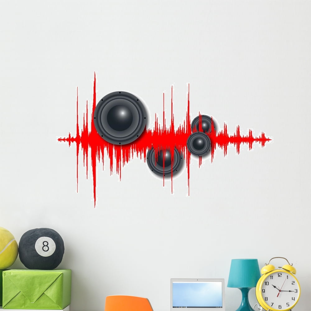 Soundwave Speaker Wall Decal by Wallmonkeys Peel and Stick Graphic (48