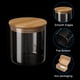 thumbnail image 4 of Uxcell 27 oz Tarro de vidrio con tapa de bambú hermética Contenedor de cocina de vidrio Tarro de almacenamiento de alimentos claro (12x10cm), 4 of 6
