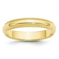 thumbnail image 1 of Solid 10k Yellow Gold 4mm Milgrain Plain Classic Dome Men's Wedding Band Ring Size 11.5, 1 of 5