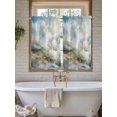 thumbnail image 7 of Tier Curtains 45 Inches Long, Blue White Ombre Window Treatment Curtain Drapes, Watercolor Cloud Geometric Abstract Art Window Half Privacy Curtains for Bedroom Bathroom, 42"x45", 2 Panels, 7 of 7