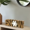 thumbnail image 5 of Decozen Home Decor Handmade Wooden Sculpture in SNOW Sign Letters Acacia Wood, Christmas Snowflakes, 5 of 9