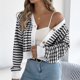 thumbnail image 4 of Cárdigan informal de manga larga a rayas de gran tamaño para mujer, suéter tipo blusa, cárdigan, camisa de poliéster para mujer, 4 of 8