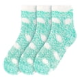 thumbnail image 2 of BambooMN Women's Fuzzy Polka Dot Cuff Socks - Spring Green - 3 Pairs, 2 of 6