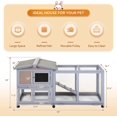 thumbnail image 2 of REKHHY Rabbit Hutch Wooden Bunny Cage with Wheels & Tray – 2-Tier Indoor Outdoor Small Animal Cage for Rabbits, Guinea Pigs, Chicken Coop, Waterproof Roof, 2 of 8
