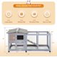 thumbnail image 2 of Wangone Rabbit Hutch Wooden Bunny Cage with Wheels & Tray – 2-Tier Indoor Outdoor Small Animal Cage for Rabbits, Guinea Pigs, Chicken Coop, Waterproof Roof, 2 of 8
