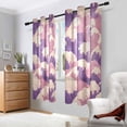 thumbnail image 2 of Yayeee Window Curtains Light Filtering 63"x42" Grommet Panel Pair Home Living Room Decor, Purple Wave Pattern, 2 of 7