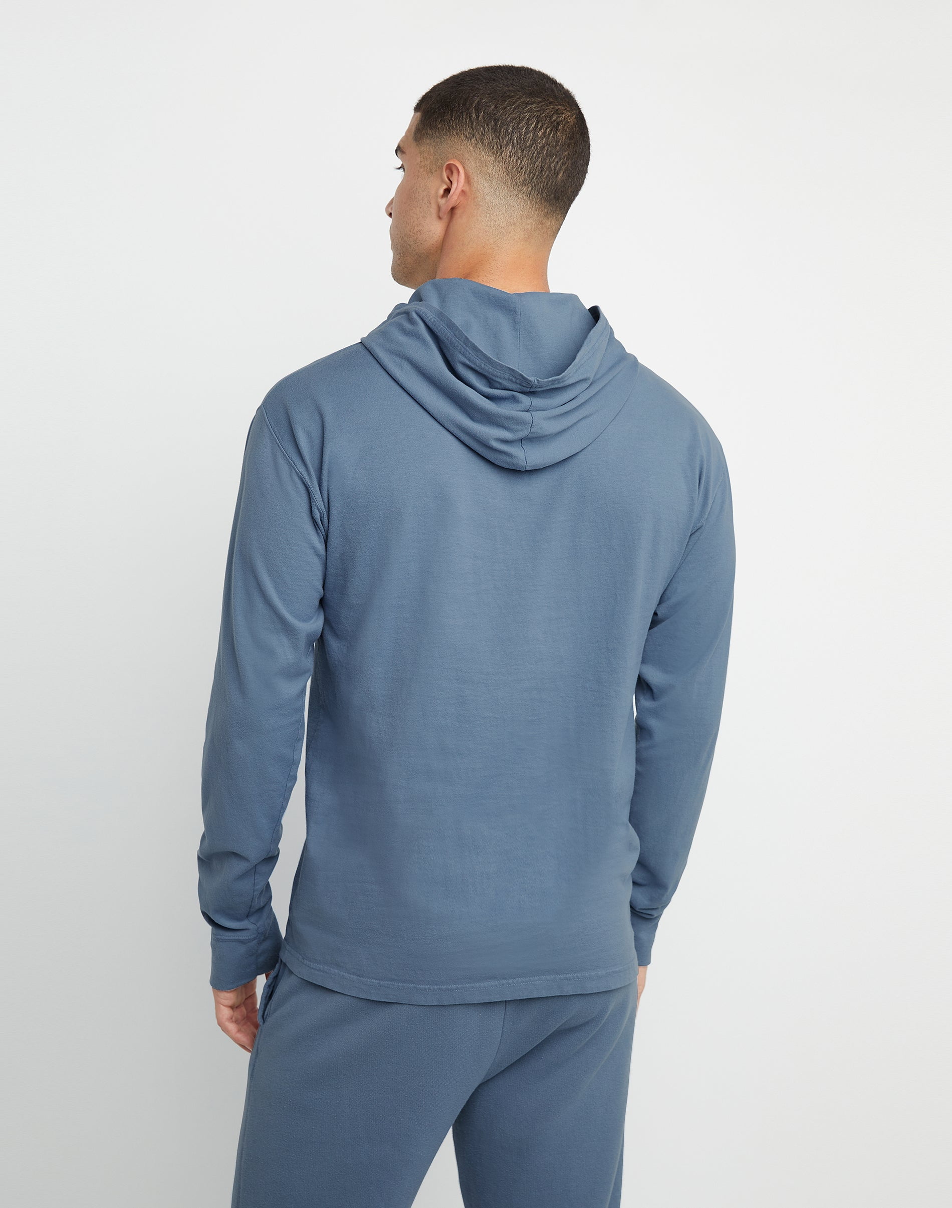 Hanes Men's T-Shirt Hoodie Garment Dyed Cotton Long Sleeve