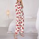 thumbnail image 3 of Balery Watermelon Conjunto de Pijama con Estampado para Mujer, Conjunto de Dos Piezas con Manga Larga, Ropa de Dormir Suave con Bolsillos, Pijamas Cómodos-Small, 3 of 7