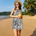 thumbnail image 3 of Xecao Robes d'Été Léopard et Zèbre pour Femmes Robes Décontractées de Plage Robes de Plage Sans Manches T-Shirt Robe Évasée avec Poches, 3 of 7
