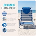 thumbnail image 5 of Ostrich 5 Position Wood Arm, Full Mesh Beach Chair, w/Pillow, Blue, 5 of 13