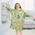 thumbnail image 5 of FORMRS Wearable Blanket Hoodie with Sleeves for Kids Cozy Flannel Sweatshirt, Cartoon Forest Animals, 5 of 7