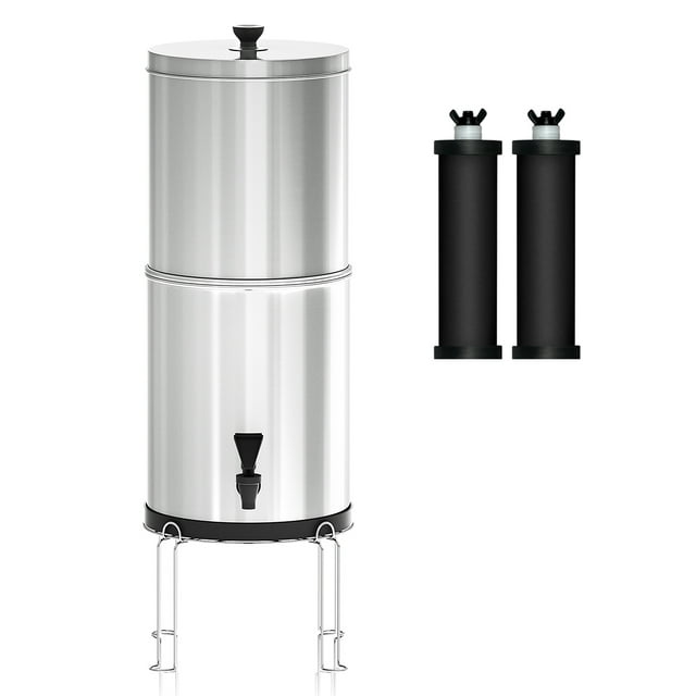 Système de Filtration d'Eau par Gravité Seau de Filtration d'Eau pour la Maison, le Plein Air, le Camping, la Randonnée, la Préparation aux Urgences