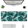 thumbnail image 4 of XL Large Gaming Mouse Pad, Tropical Leaves Extended Full Desk Mousepad Table Mat Cute Funny for Women Gifts, Big Abstract Desk mat for Desktop and Keyboard with Stitched Edges (Green, 31.5*11.8 in), 4 of 6