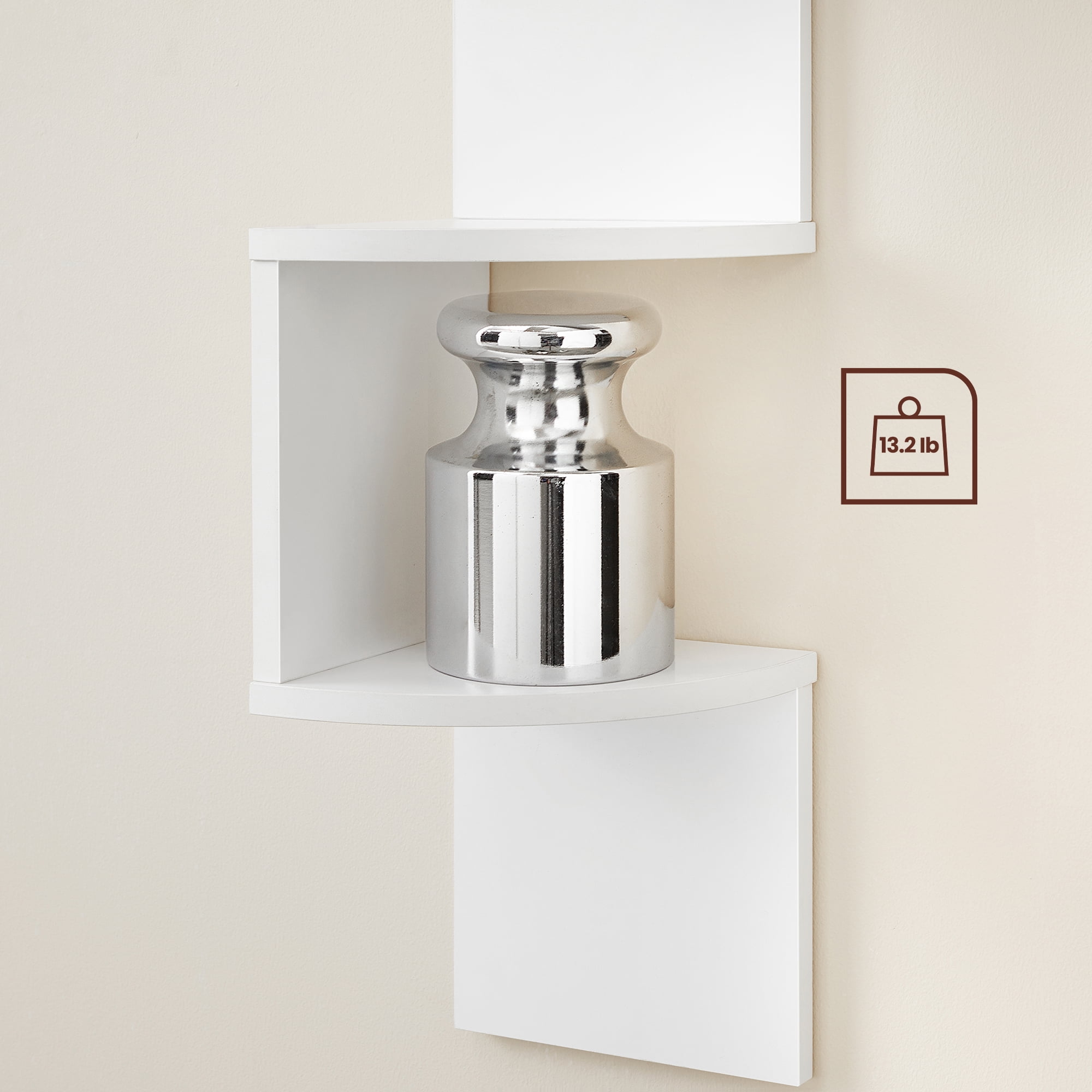 Corner Shelf Wall Mount 5-Tier Floating Corner Bookshelf Plant Shelf for Bedroom Living Room Bathroom Home Office White