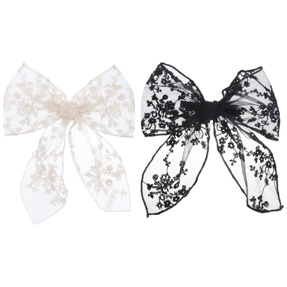 KONTONTY 2pcs Large Bowknot Hairpin Adult Hair Bows Vintage Hair Accessories for Prom