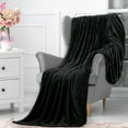 thumbnail image 2 of Royale Linens Fleece Blanket Throw Xl - Fleece Bed Blanket - All Season Warm Lightweight Super Soft Anti Static Throw Blanket - Black Blanket - Hotel Quality- Blanket For Couch (50X70 Inches, Black), 2 of 9